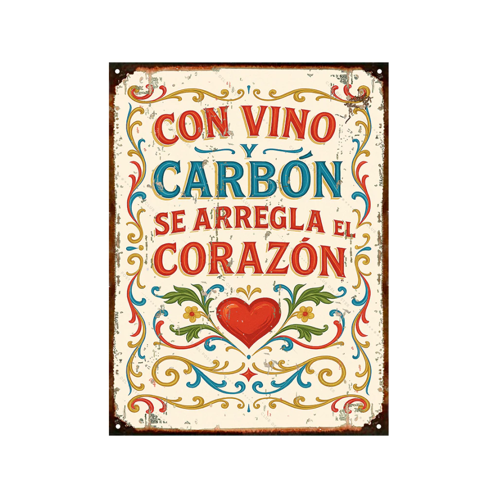 Fileteado Con vino y carbon